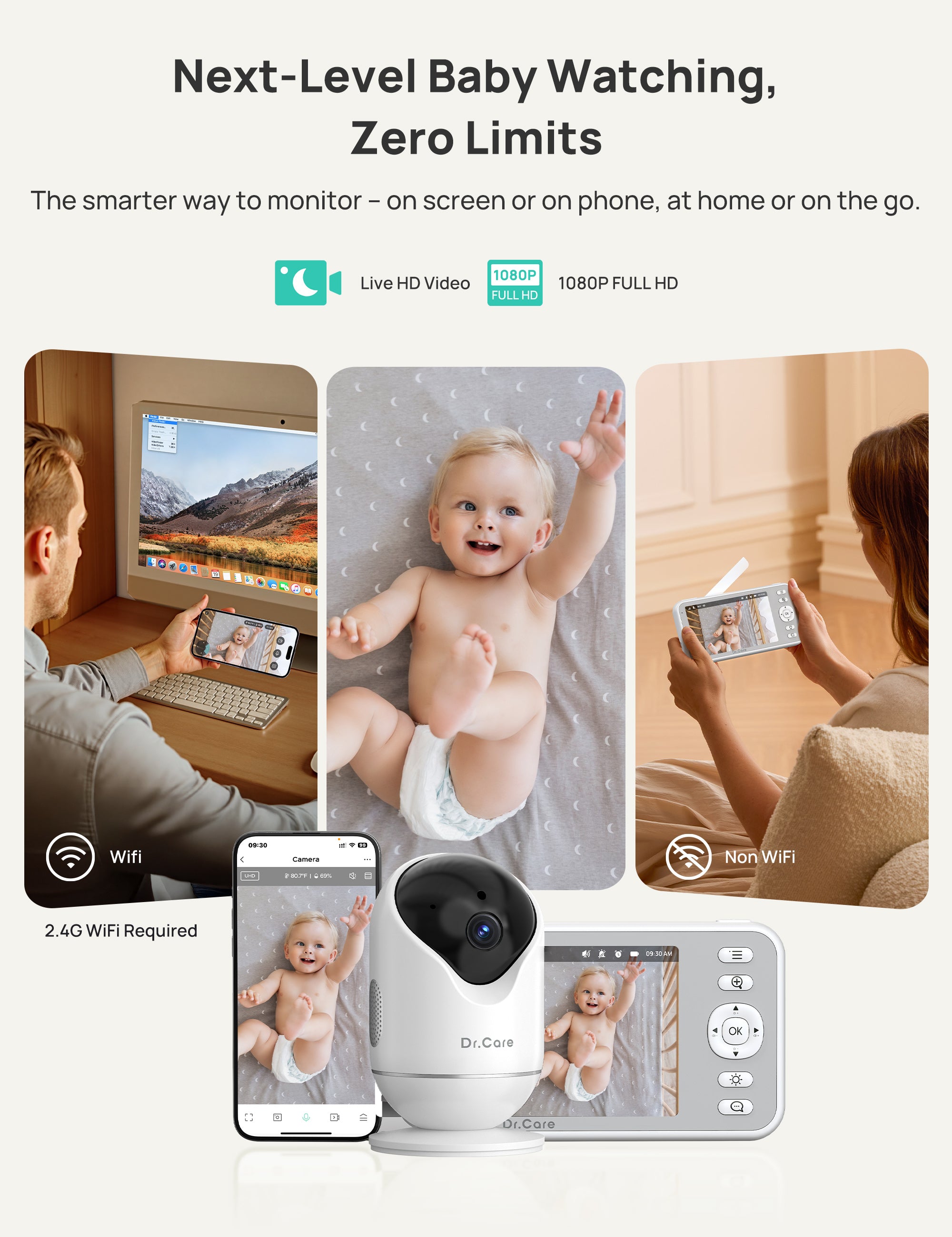 dr-care-vistaview-sbm004l-babyphone-2-cam-ras-1080p image 5