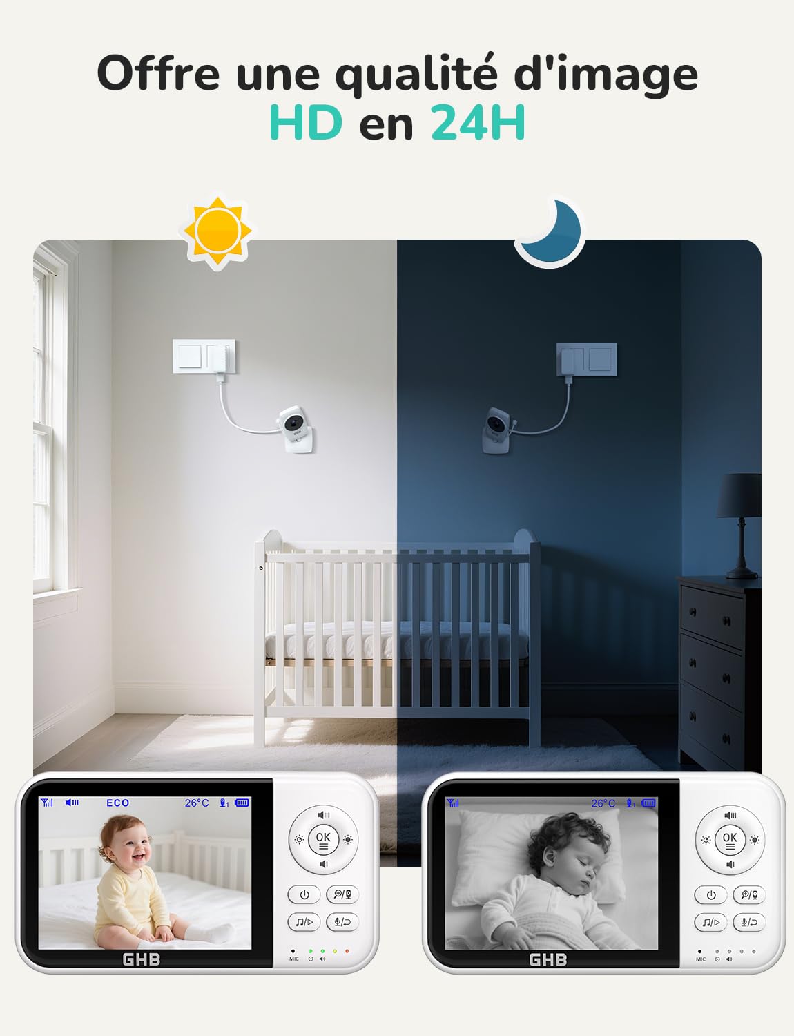 ghb-video-babyphone-babyphone-vid-o-3-2-vox-2100-mah image 5