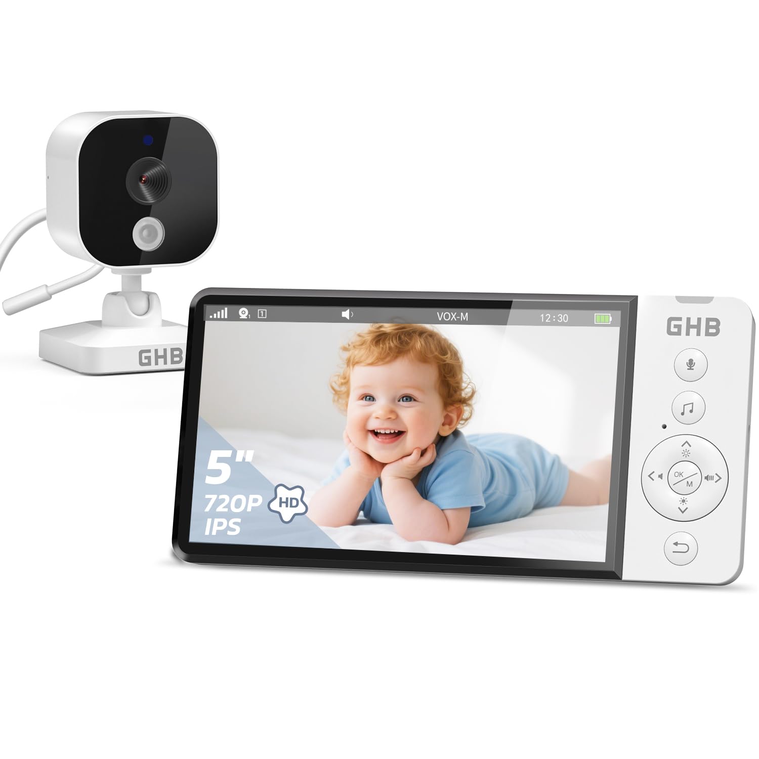 ghb-video-babyphone-5-720p-moniteur-b-b-5000-mah-temp-rature image 1