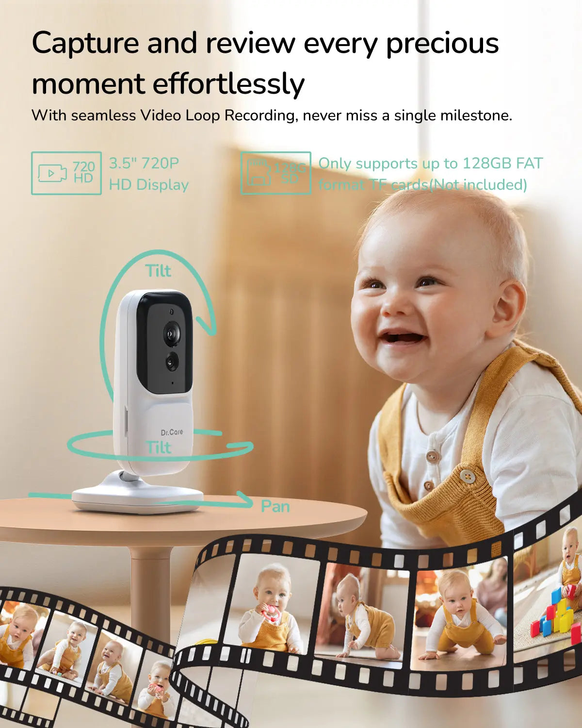 dr-care-neoview-bbm002-babyphone-cam-ra-sans-wifi-2-8-solo image 2