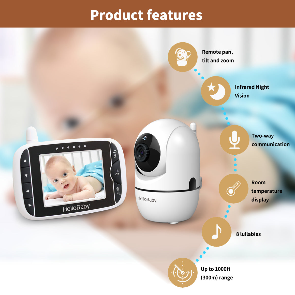 hellobaby-hb65-babyphone-vid-o-3-2-lcd-sans-wifi image 7