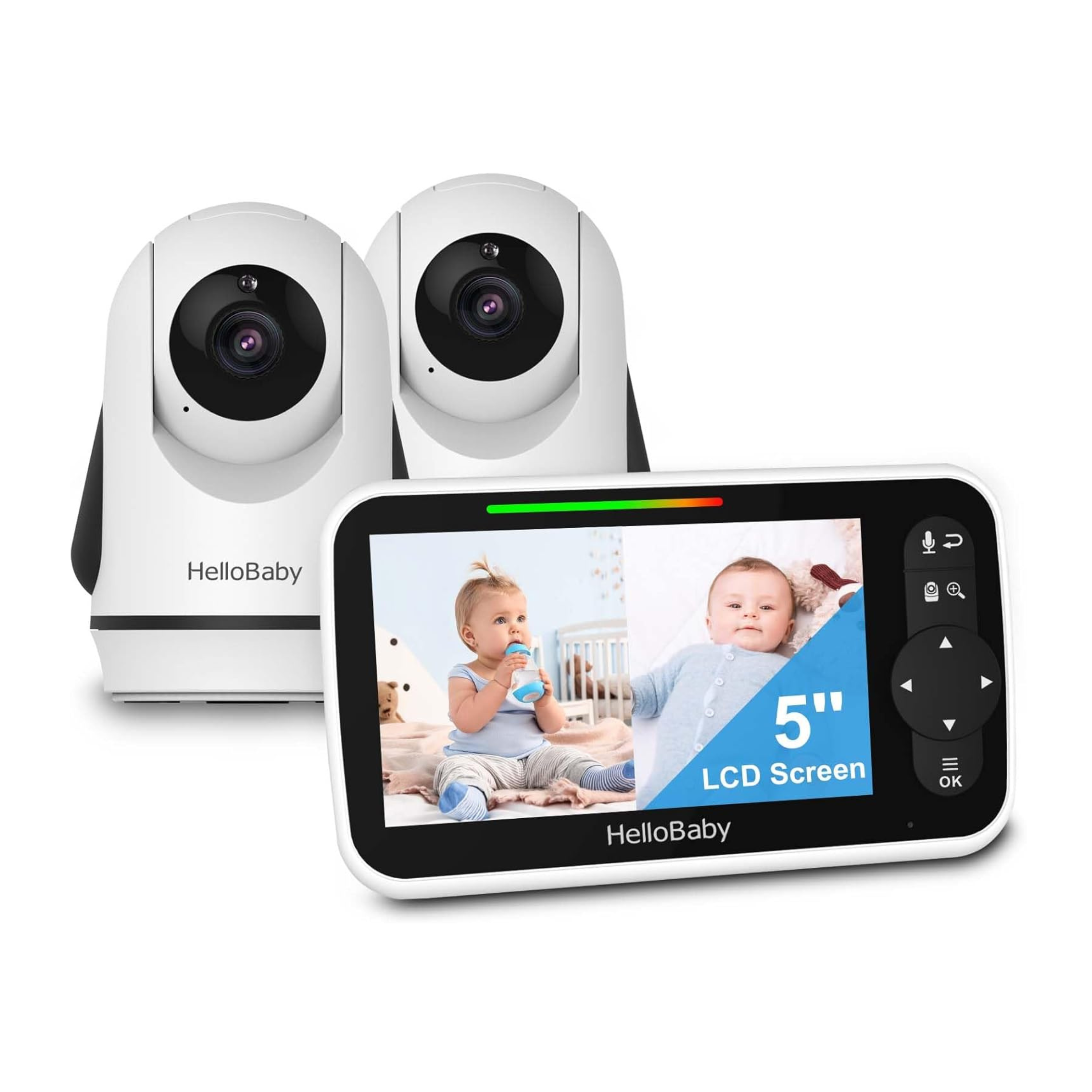 hellobaby-hb6351-2-babyphone-vid-o-2-cam-ras-5-pouces image 1