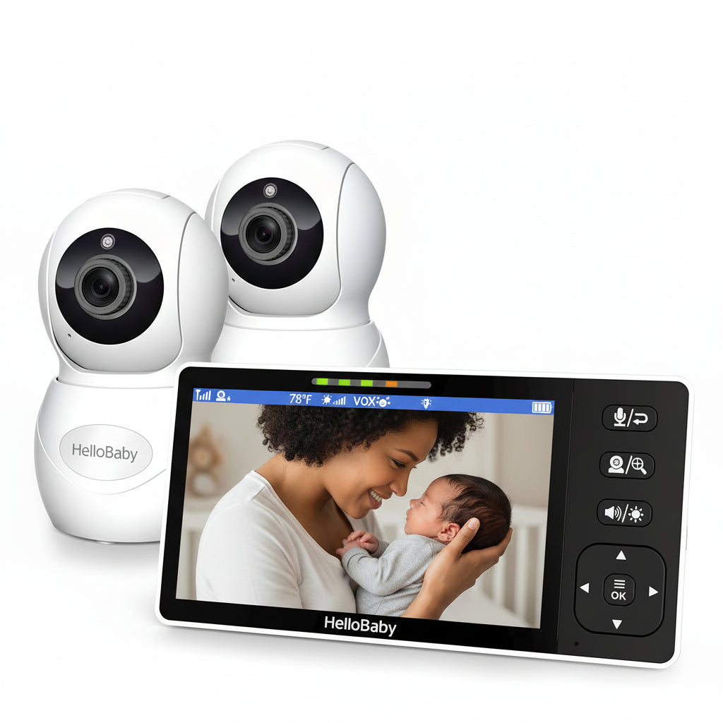 hellobaby-hb6081-2-babyphone-2-cam-ras-cran-divis-5-5-720p image 1
