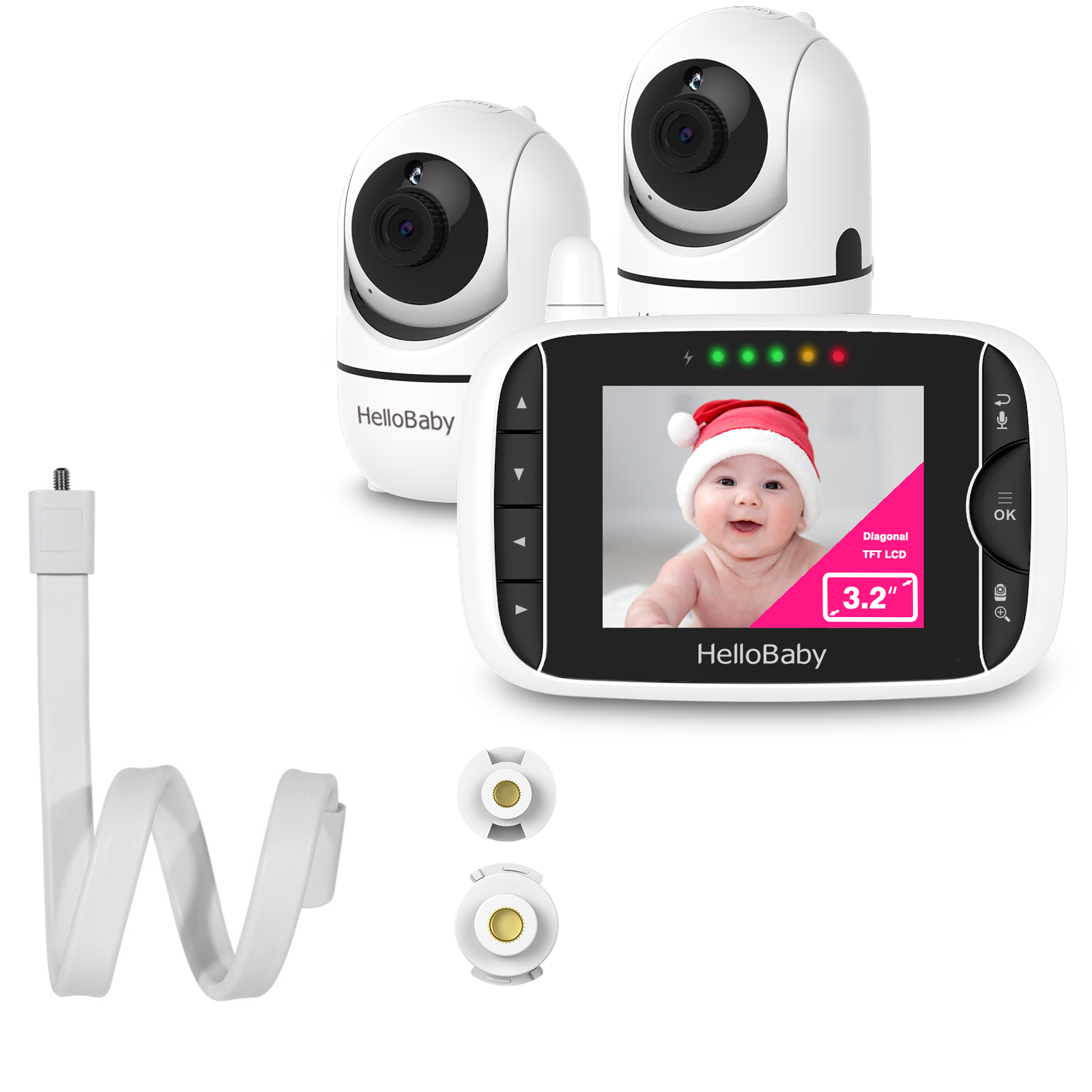 hellobaby-hb65-2-babyphone-vid-o-2-cam-ras-avec-supports image 1