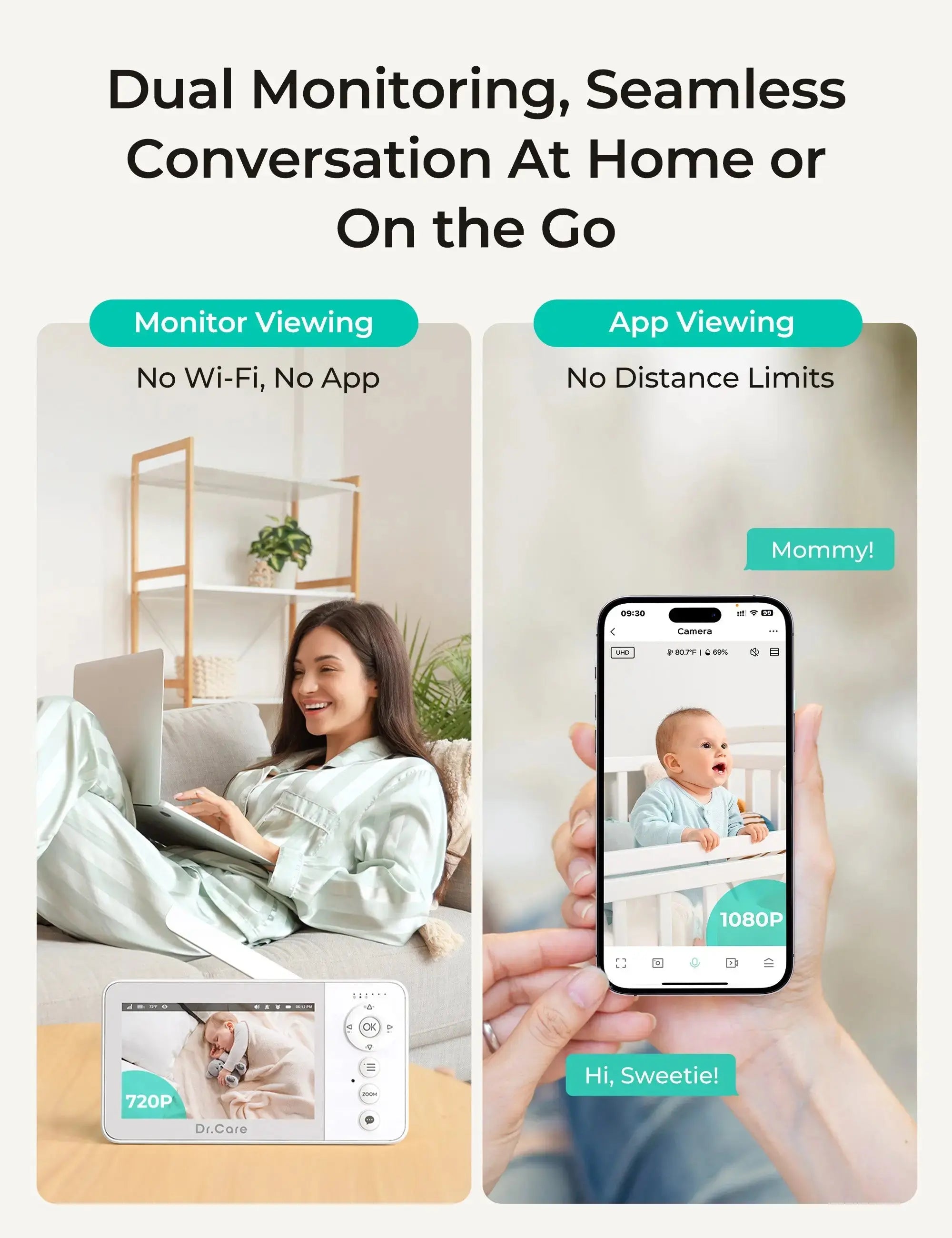 dr-care-vistaview-lite-rb-sbm002-babyphone-4-1080p-1-cam-ra image 4