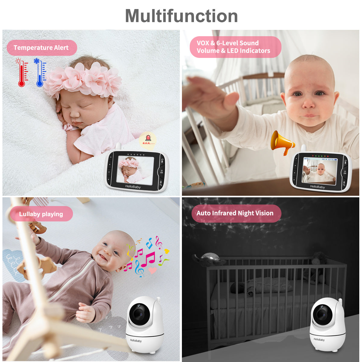 hellobaby-hb65-babyphone-vid-o-3-2-lcd-sans-wifi image 5