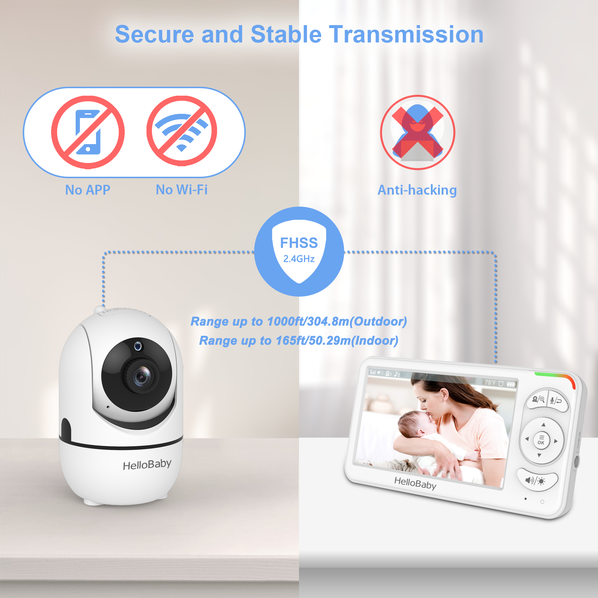 hellobaby-bbm838-babyphone-vid-o-5-sans-wifi-4000mah image 8