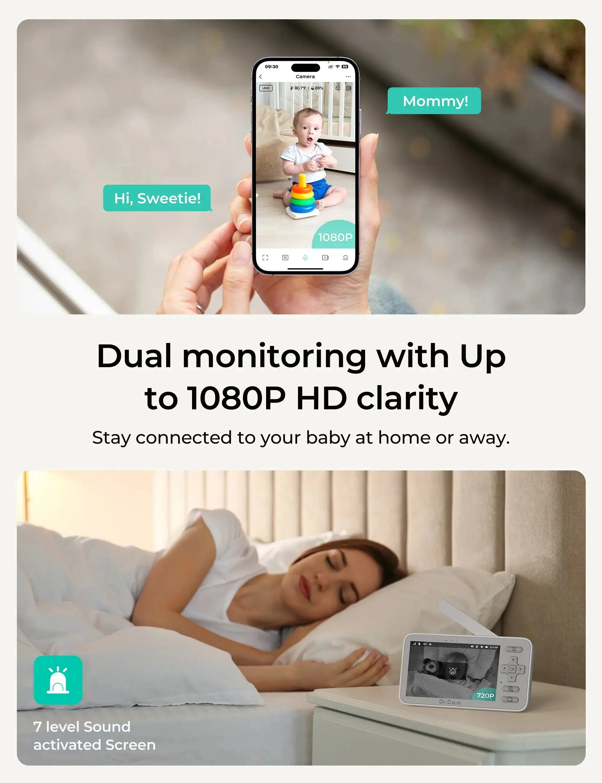 dr-care-vistaview-lite-sbm005-babyphone-double-cam-ra-clip-lit image 2