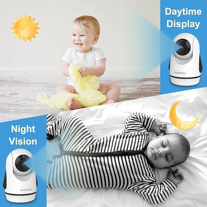 hellobaby-hb6351-2-babyphone-vid-o-2-cam-ras-cran-5-split image 5
