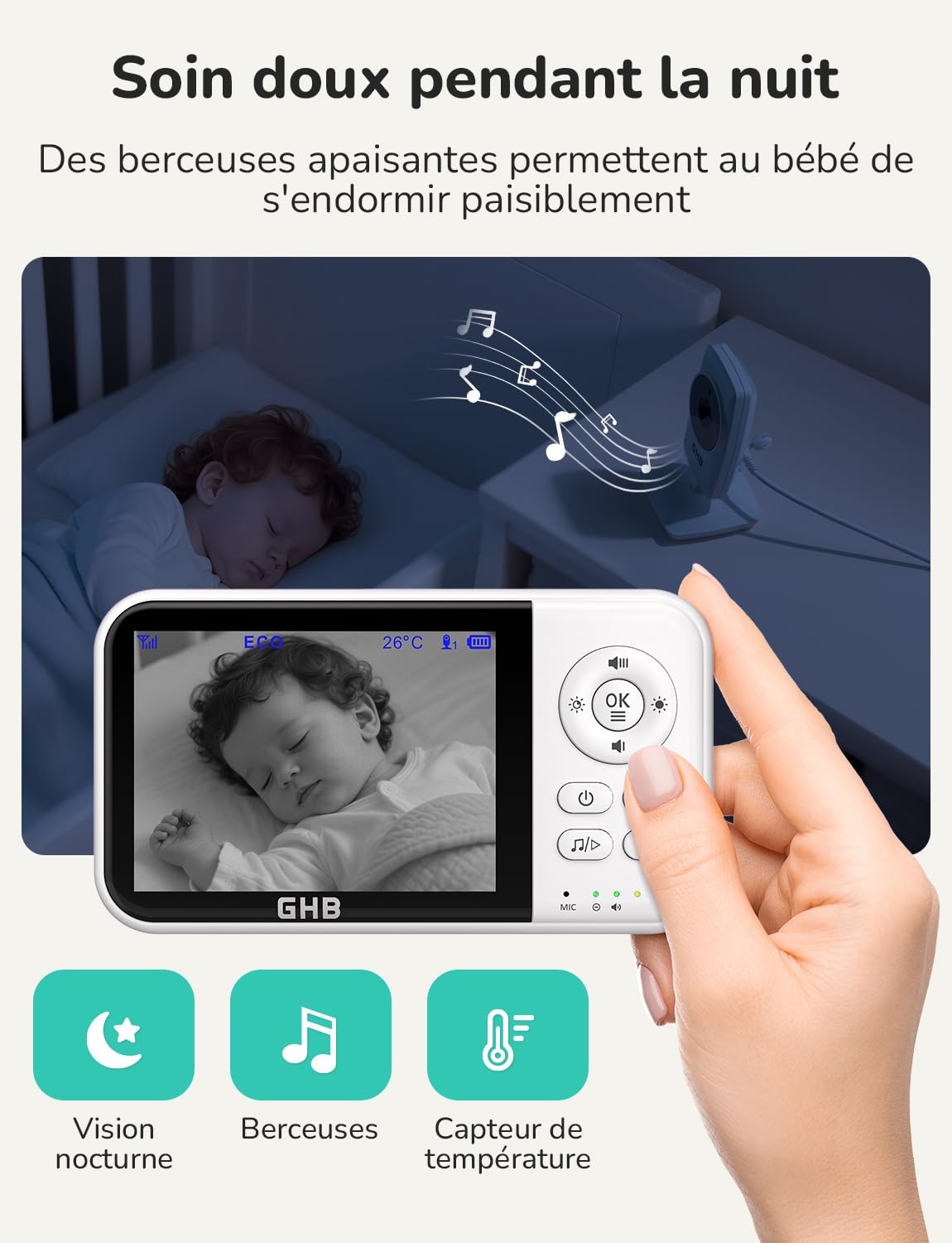 ghb-video-babyphone-babyphone-vid-o-3-2-vox-2100-mah image 7