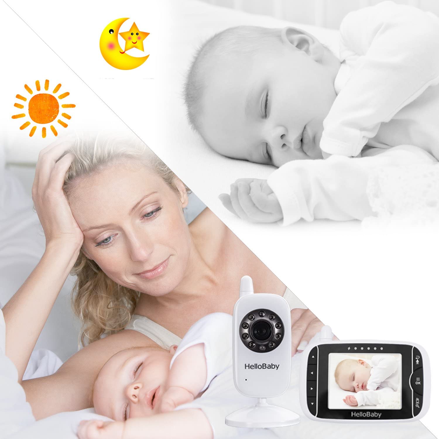 hellobaby-hb32-babyphone-vid-o-3-2-vision-nocturne image 2