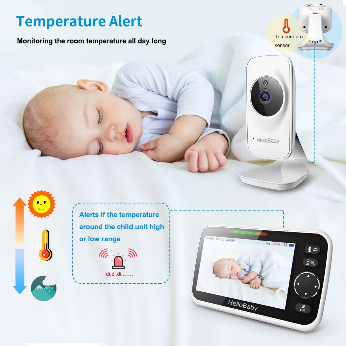 hellobaby-hb50-babyphone-vid-o-vision-nocturne-berceuses image 5