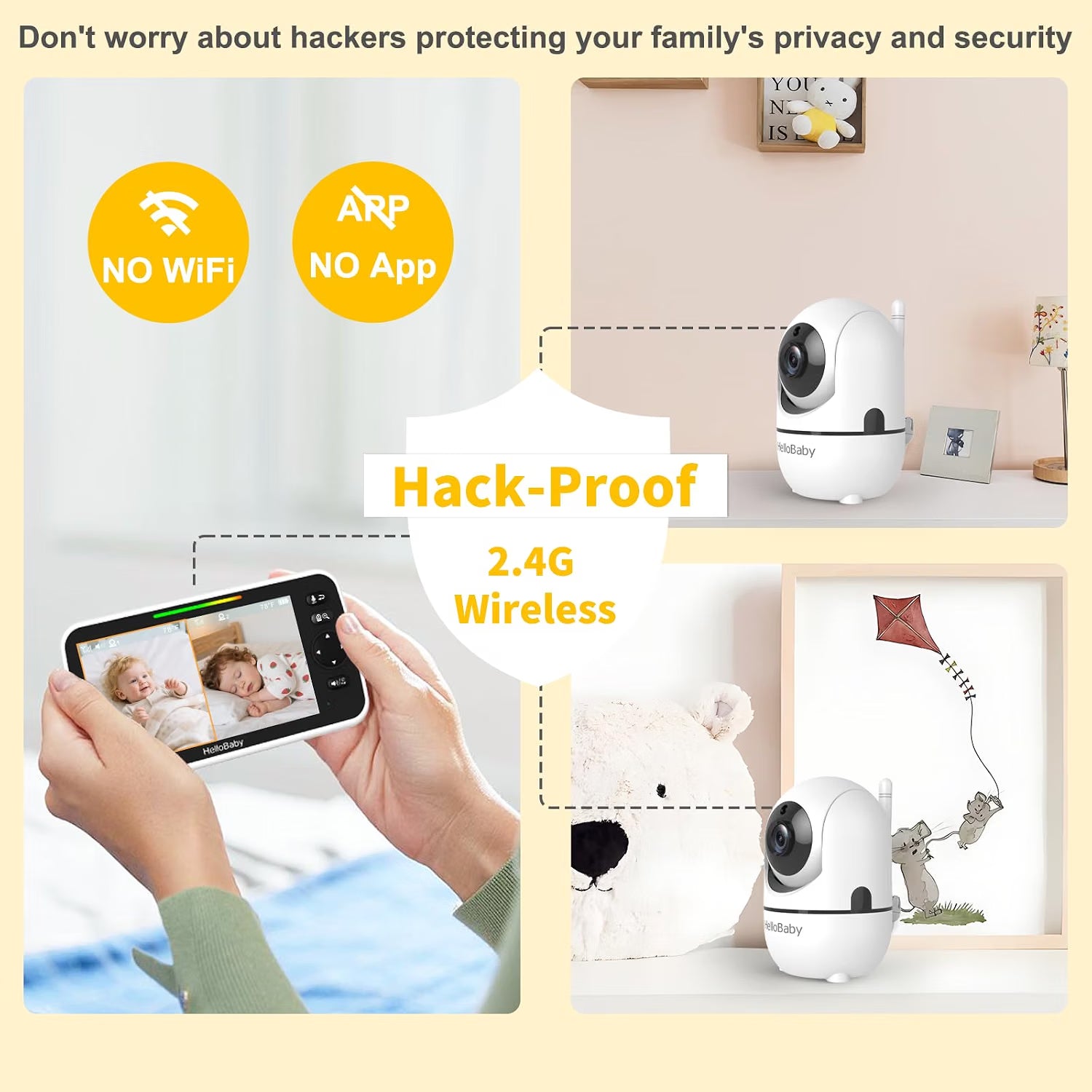 hellobaby-hb6550plus-babyphone-vid-o-6-pouces-2-cam-ras image 6