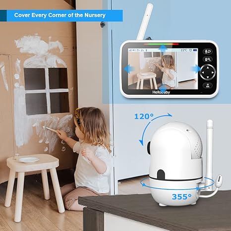 hellobaby-hb6550-4-babyphone-vid-o-5-4-cam-ras-sans-wifi image 4