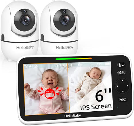 hellobaby-hb6550plus-babyphone-vid-o-6-pouces-2-cam-ras image 1