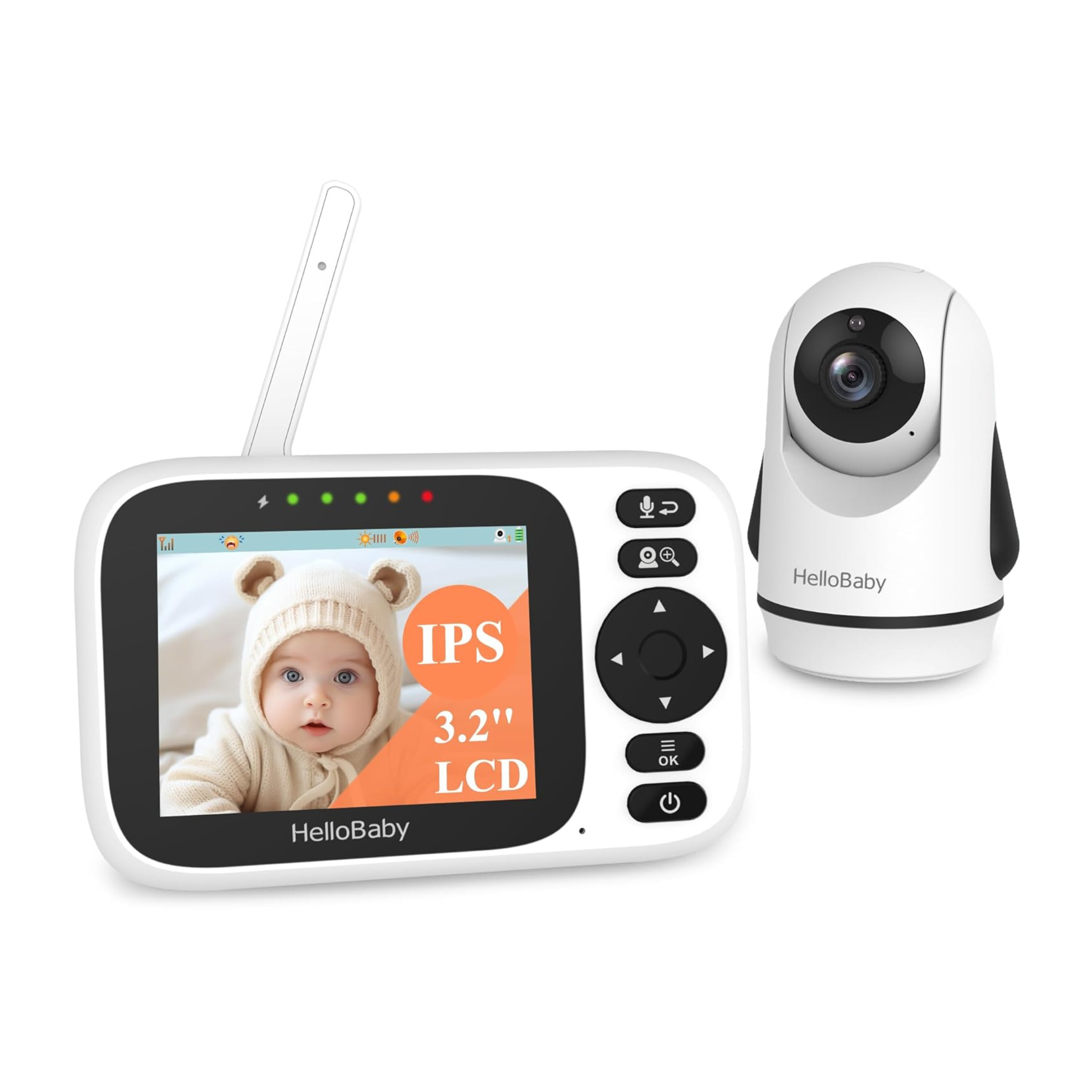 hellobaby-hb6339-babyphone-vid-o-3-2-ips-sans-wifi image 1