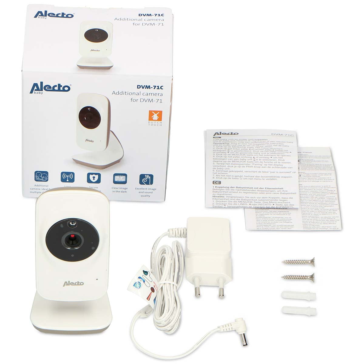 alecto-baby-dvm-71c-cam-ra-suppl-mentaire-babyphone-blanc image 8