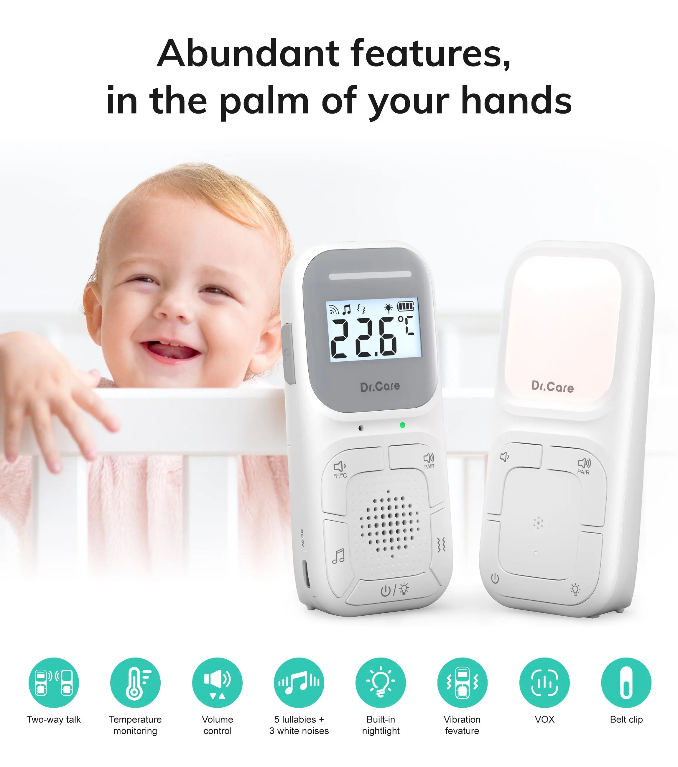 dr-care-neo-abm001-babyphone-audio-veilleuse-temp-rature image 7