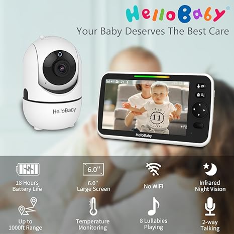 hellobaby-hb6550plus-babyphone-vid-o-6-pouces-1-cam-ra-sans-wifi image 2