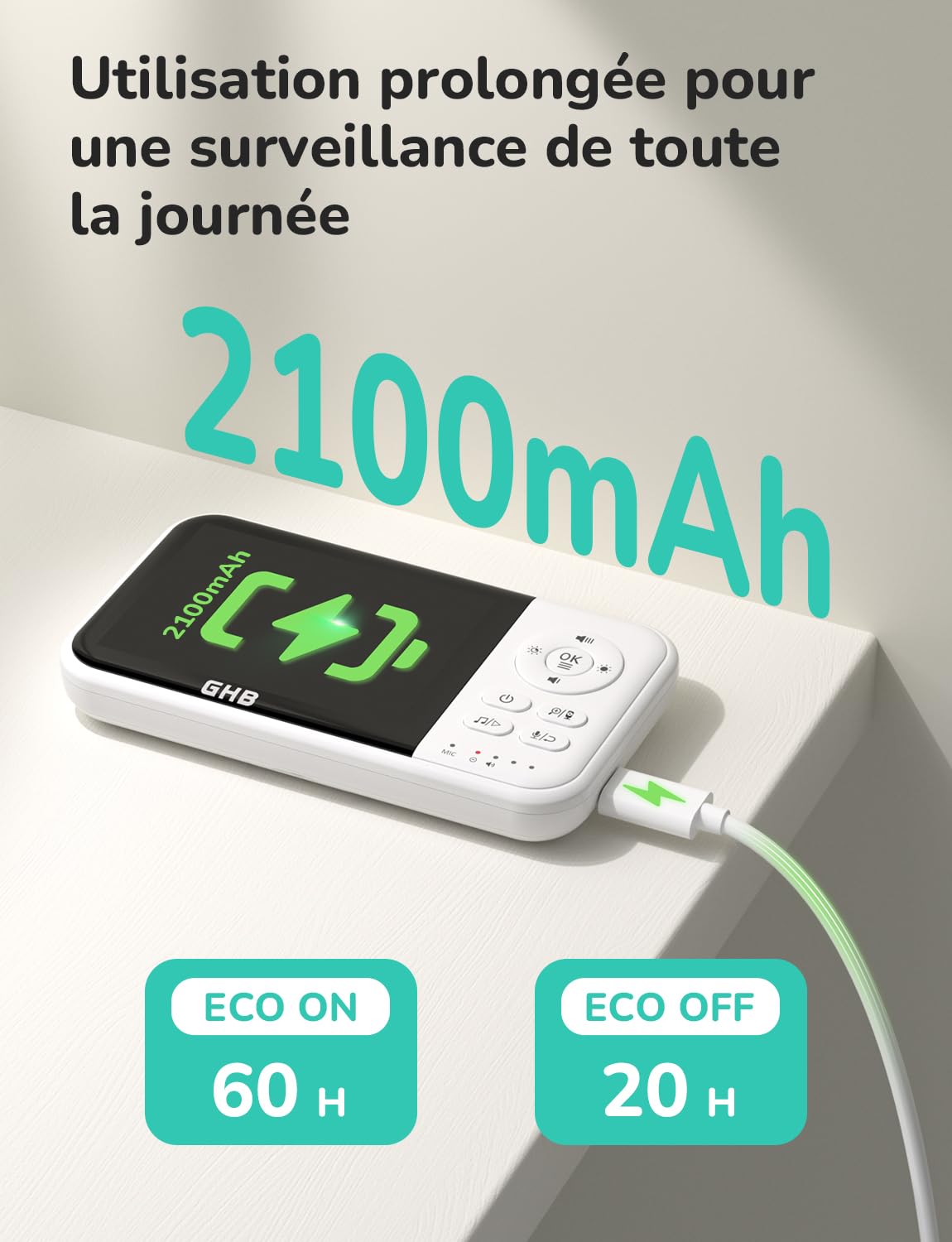 ghb-video-babyphone-babyphone-vid-o-3-2-vox-2100-mah image 4