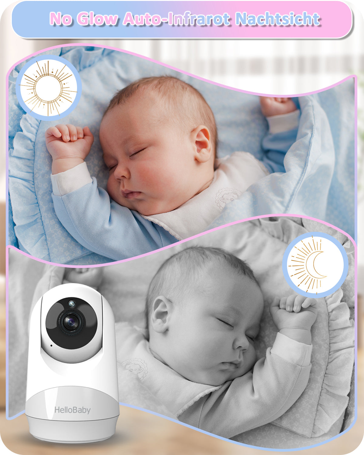 hellobaby-hb6240-babyphone-vid-o-avec-pied-cran-ips image 2
