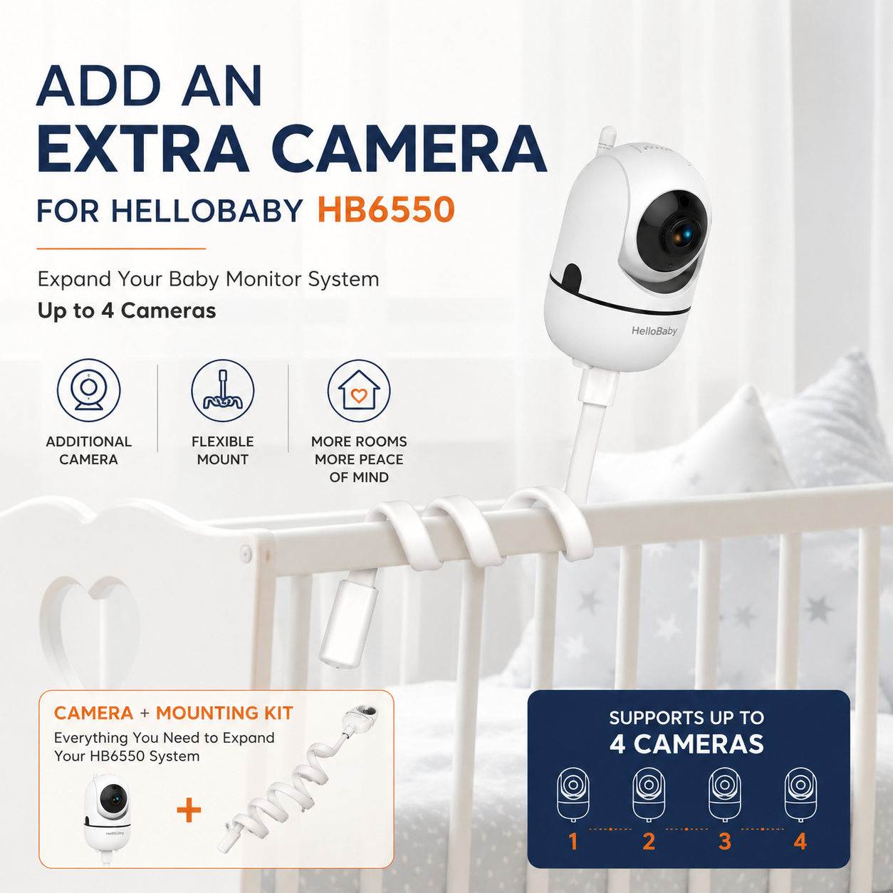 hellobaby-hb6550-cam-ra-suppl-mentaire-support-flexible image 2