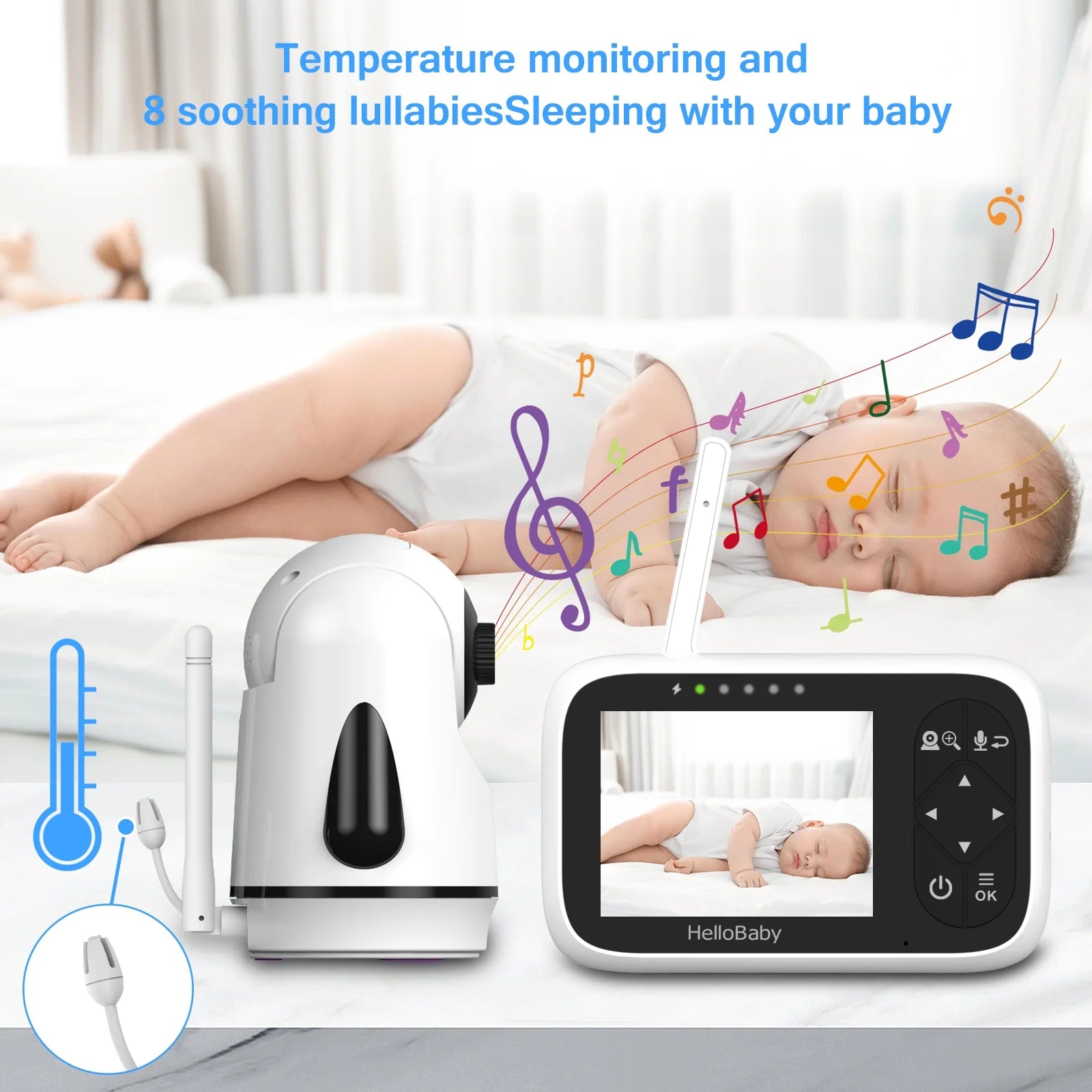 hellobaby-hb6336-babyphone-vid-o-avec-support-3-2-vision-nocturne image 3