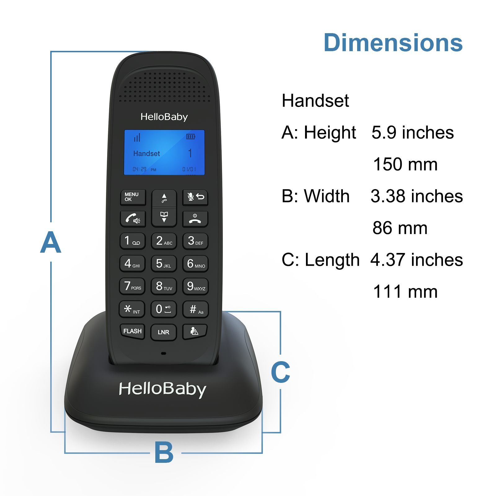 hellobaby-hb1688-1-t-l-phone-fixe-sans-fil-dect-blocage-d-appels image 2