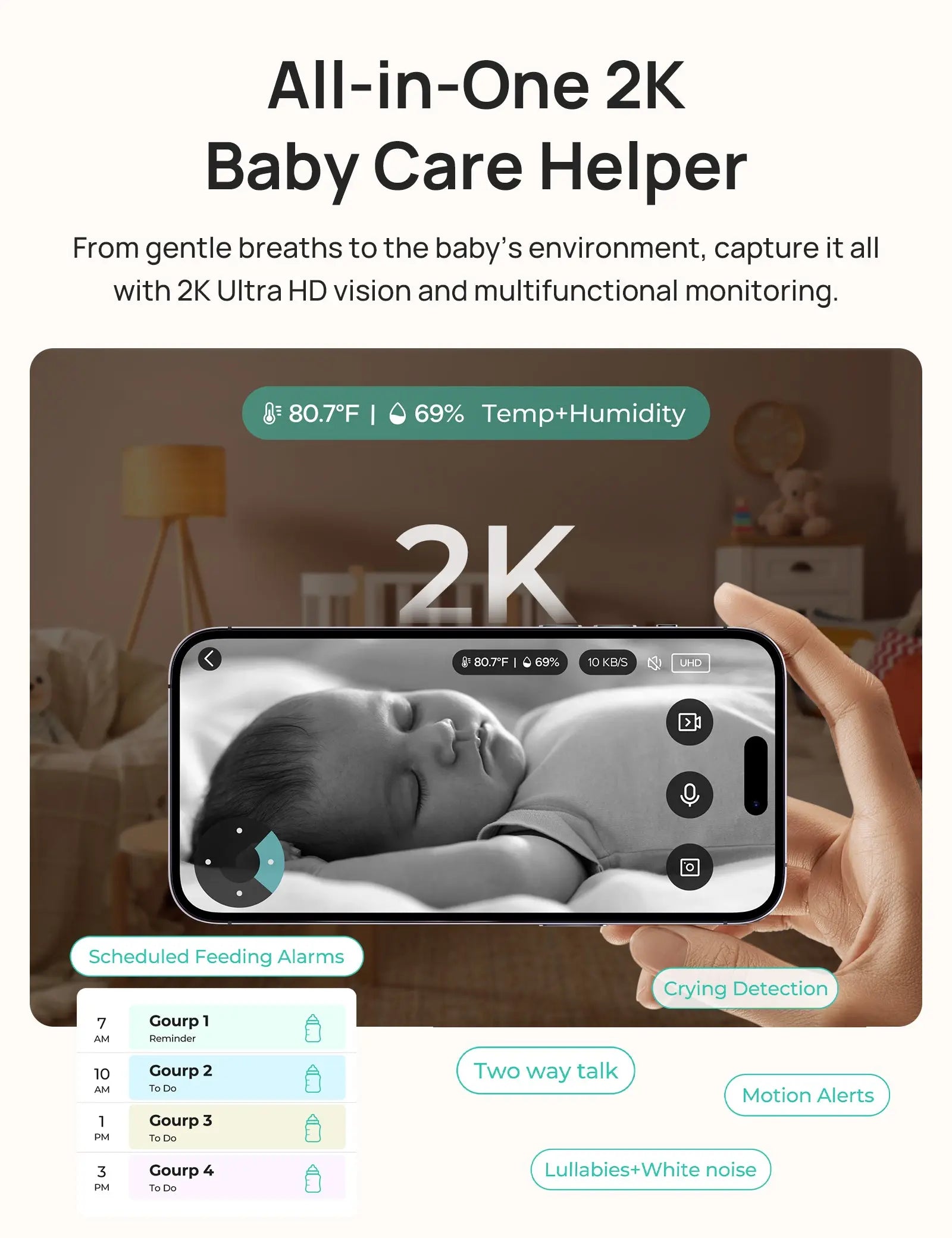 dr-care-lumiview-plus-sbm006-babyphone-2-cam-ras-pied-de-sol image 2