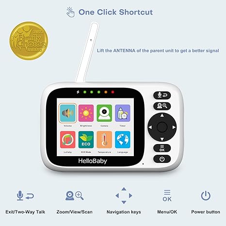 hellobaby-hb6339-babyphone-vid-o-3-2-ips-sans-wifi image 2