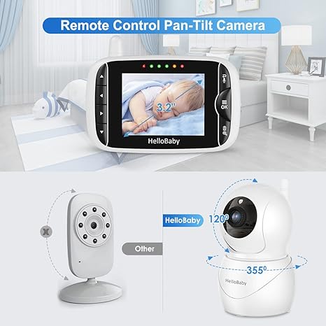 hellobaby-hb66-pro-babyphone-vid-o-support-cran-3-2-300m image 2
