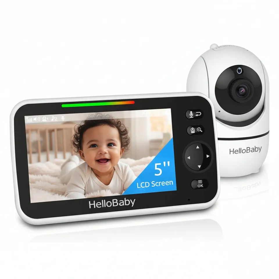 hellobaby-hb6550-babyphone-vid-o-5-pouces-cam-ra-vision-nocturne image 1
