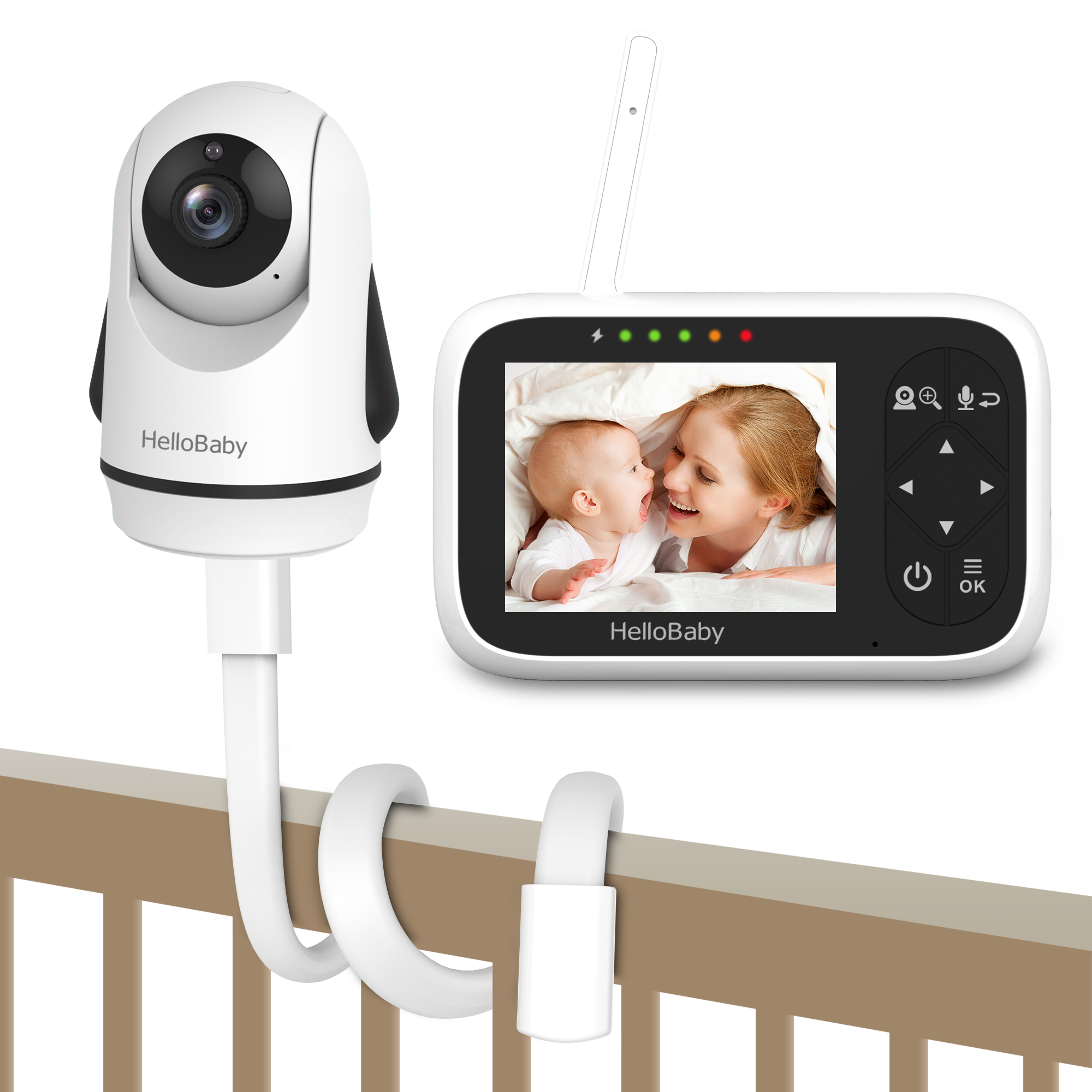 hellobaby-hb6336-babyphone-vid-o-avec-support-3-2-vision-nocturne image 1