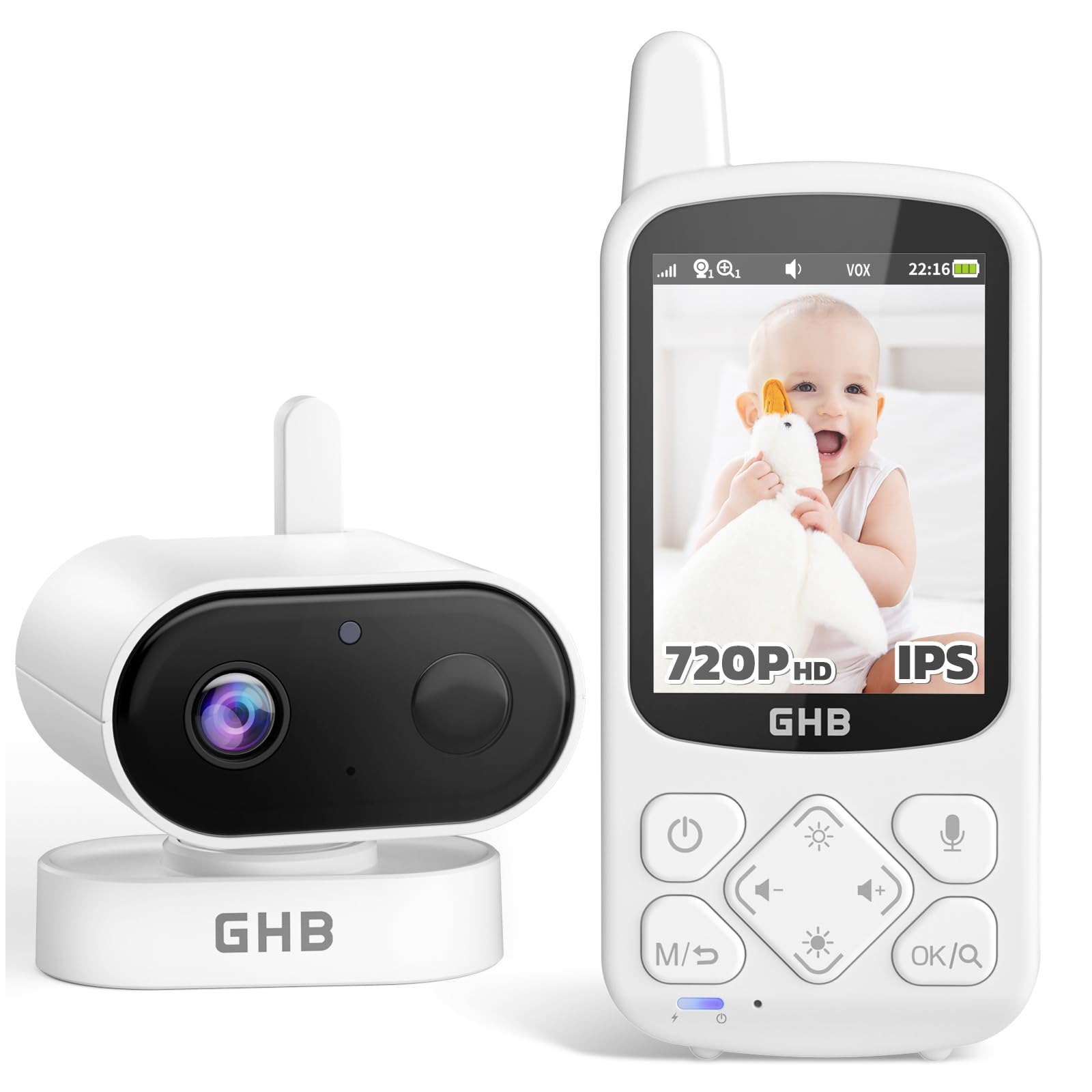 ghb-video-babyphone-2-8-720p-moniteur-b-b-vox-berceuses image 1