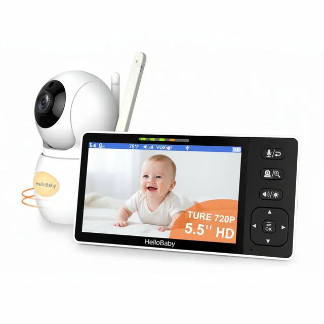 hellobaby-hb6081-babyphone-vid-o-1-cam-ra-5-5-pouces-hd image 1