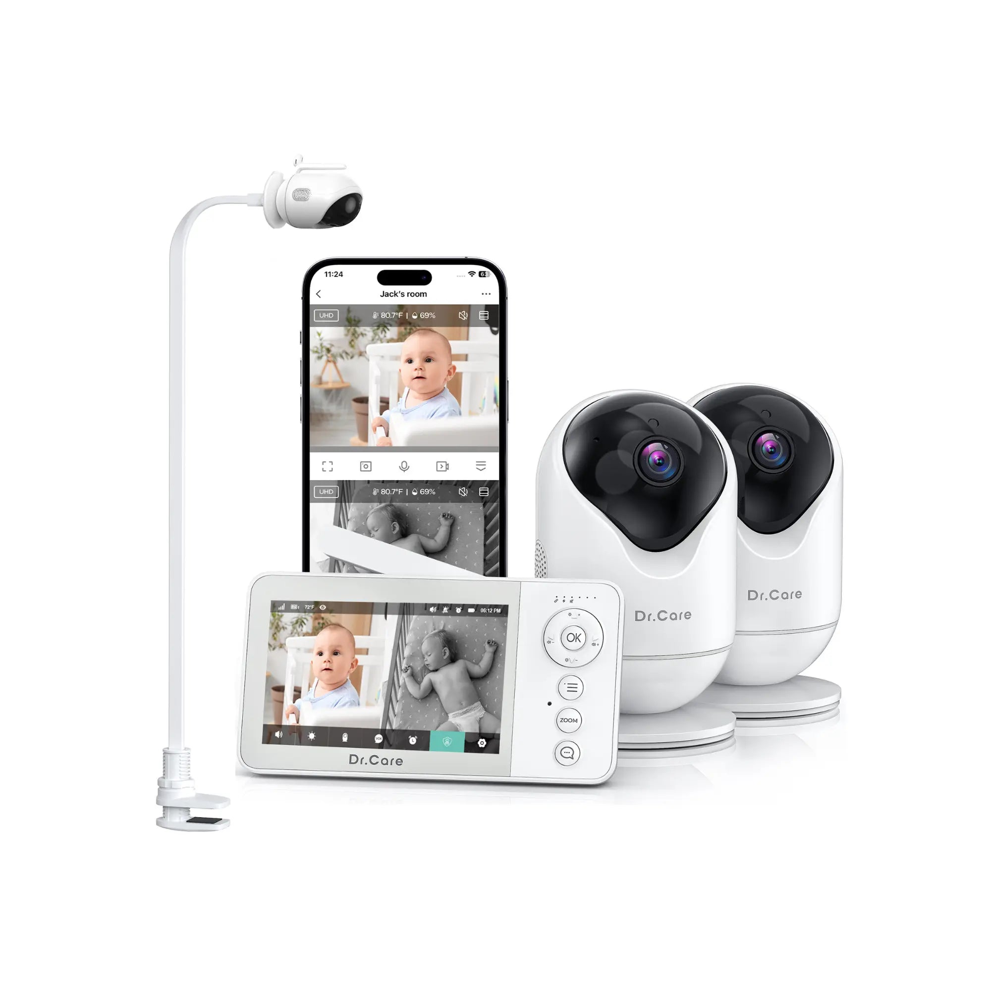 dr-care-vistaview-lite-rb-sbm002-babyphone-vid-o-double-cam-ra-clip-lit image 1