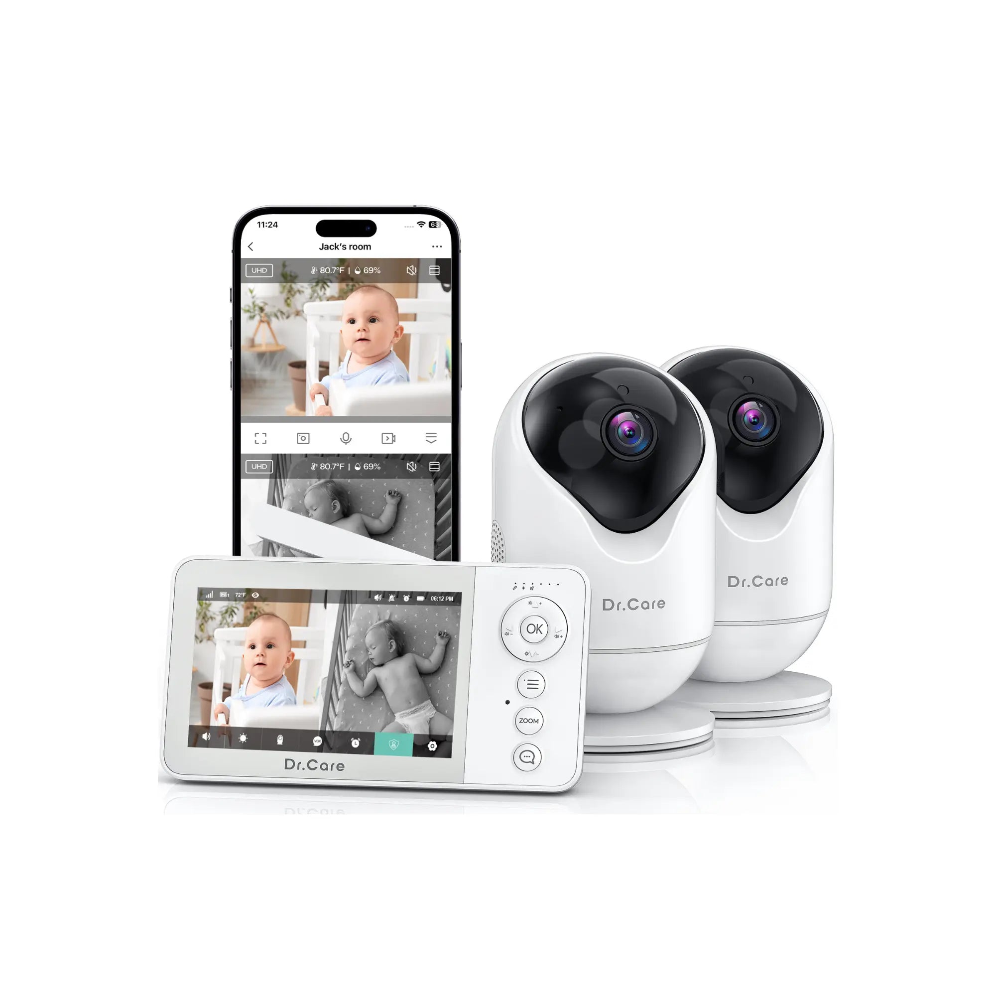 dr-care-vistaview-lite-rb-sbm002-babyphone-2-cam-ras-cran-partag image 1