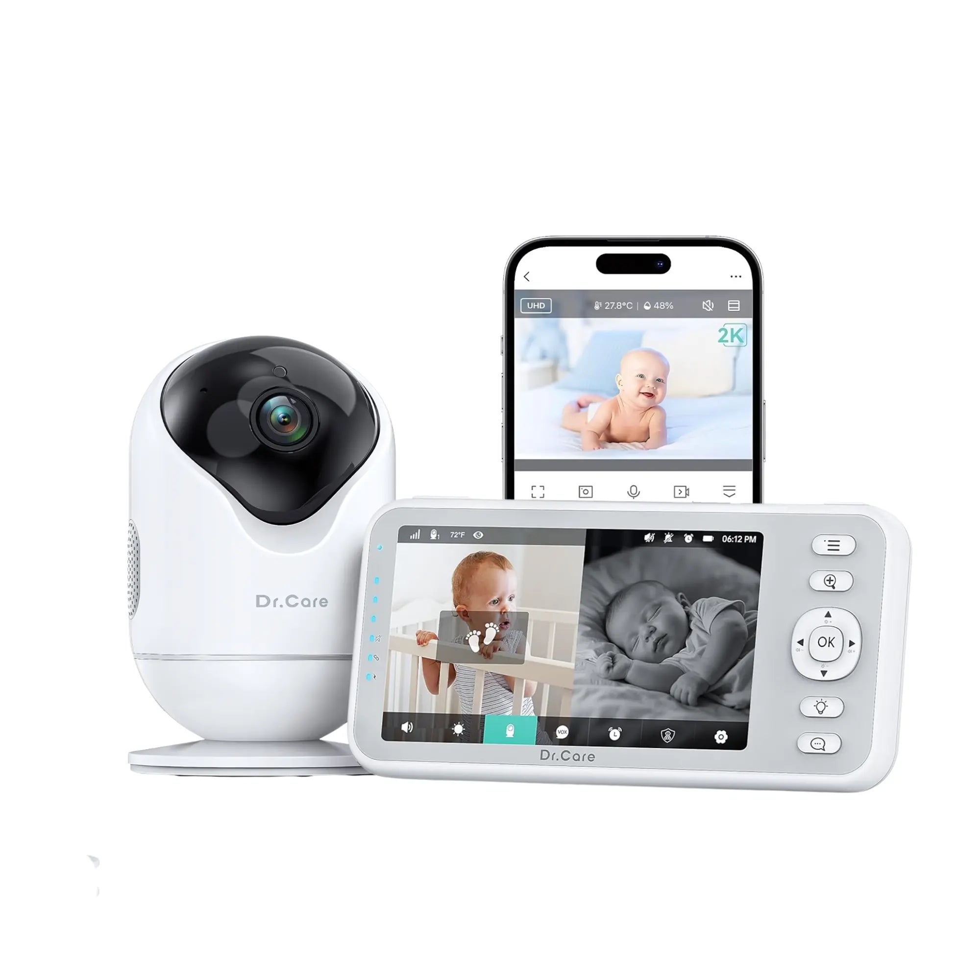 dr-care-smart-baby-monitor-sbm004-babyphone-vid-o-5-2k-unit-seule image 1