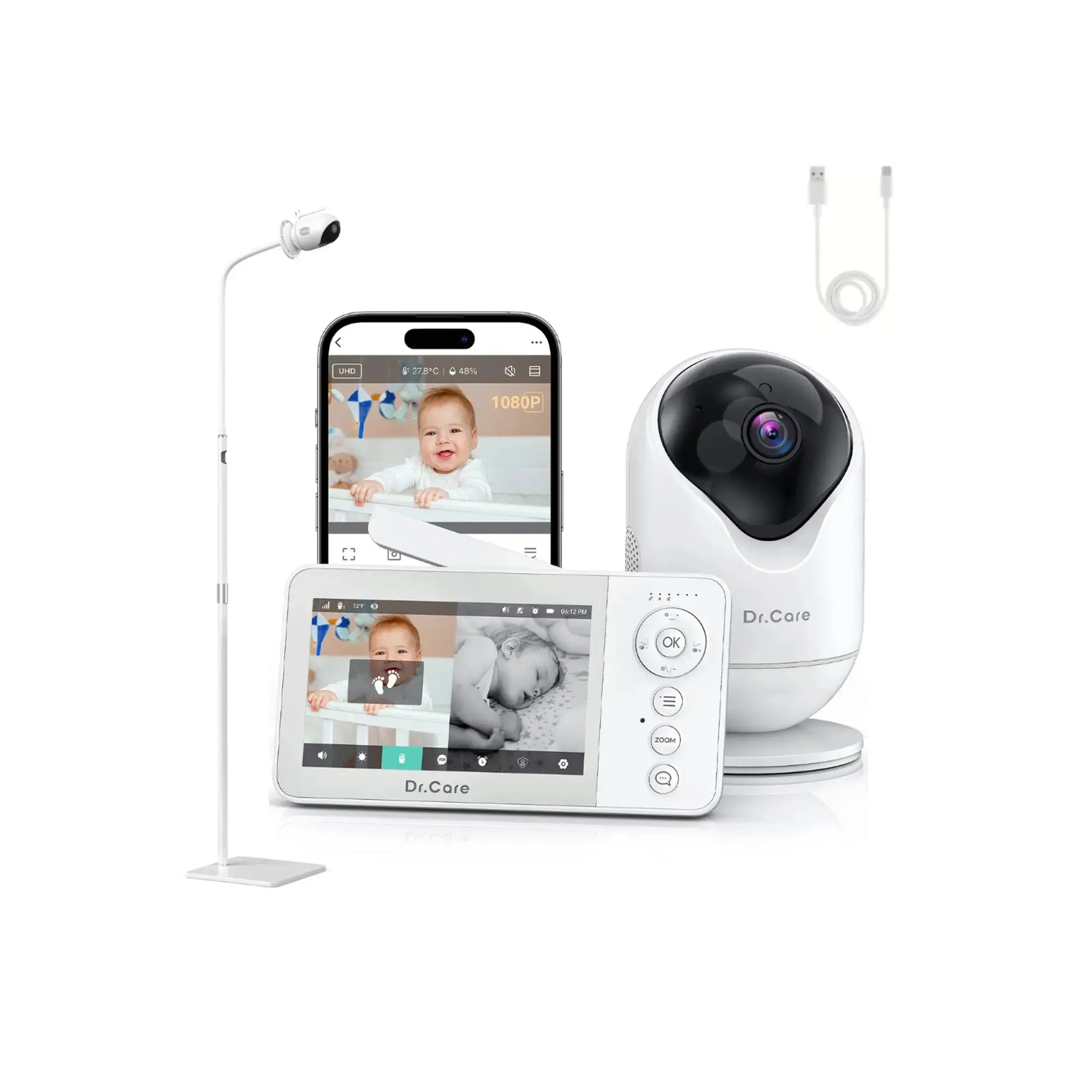 dr-care-vistaview-lite-rb-sbm002-babyphone-vid-o-pied-sol-c-ble-2-5m image 1